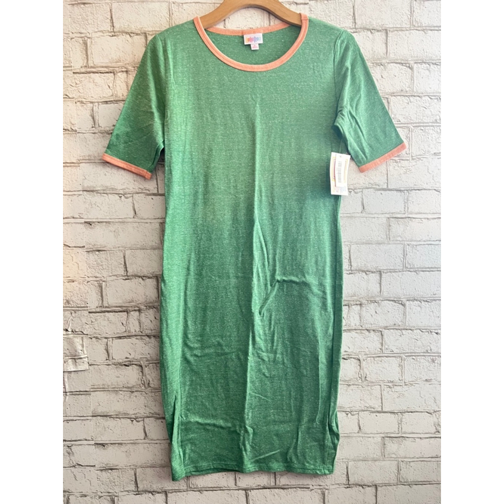 NWT! Lularoe Julia size Small Green, Mid Sleeve Knee length dress
